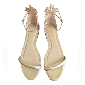 Lilly Pulitzer Gold Laura Pineapple Sandals sz 8.5
